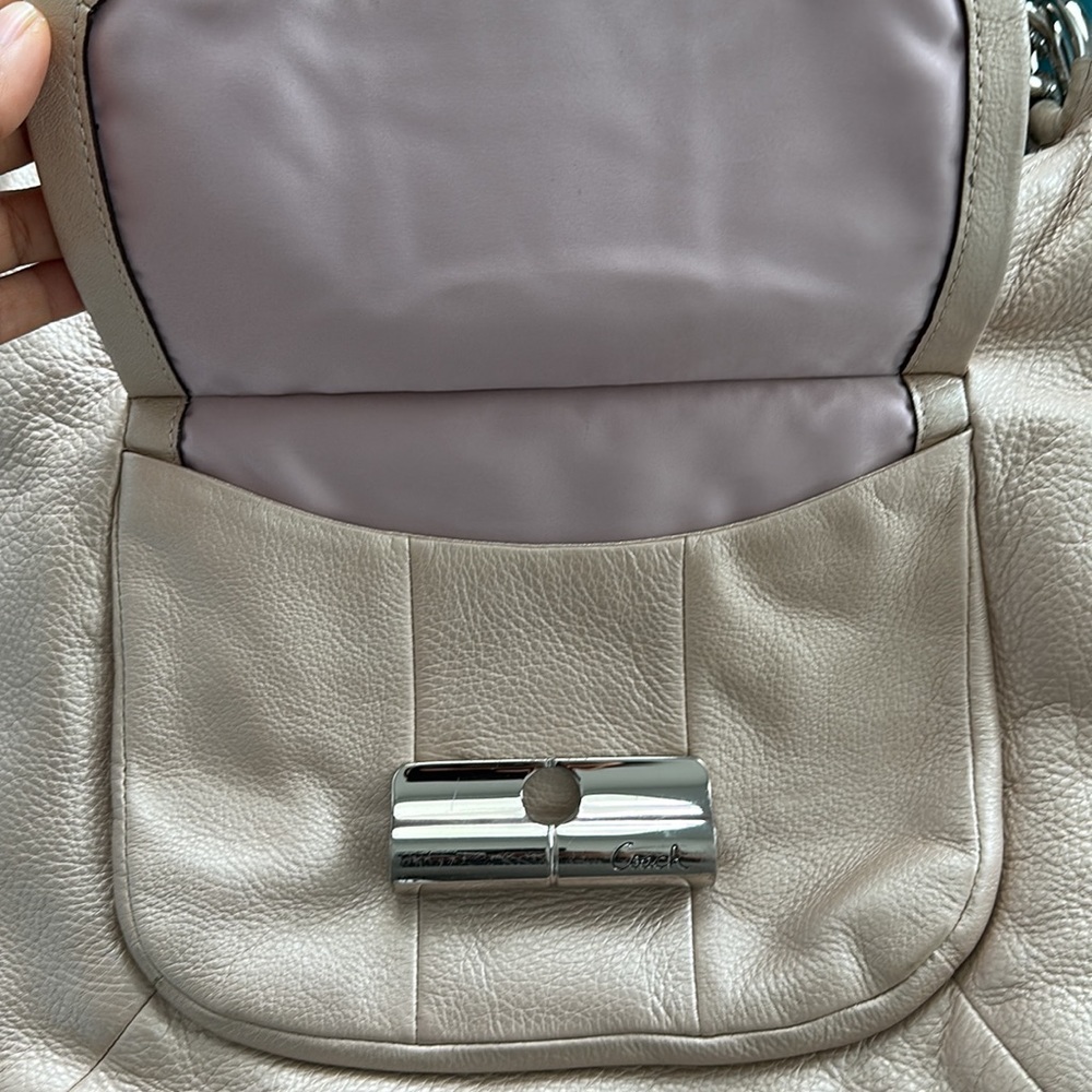 Coach KRISTIN Hobo Metallic Leather Bag/Purse Gold / Tan - Picture 10 of 12
